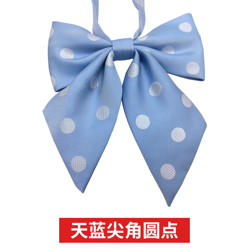 Picture of JK Fresh Japanese Style Knot-free Bow Tie Women's Bow Pointed Dot Pattern Shirt Collar Flower Academy Style Decoration