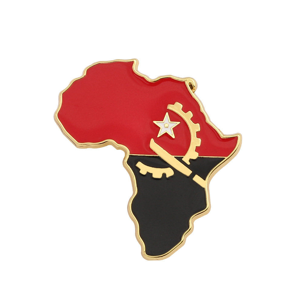 Picture of World Map Brooch Africa Map Angola Ghana Kenya Pin Creative Personality Badge