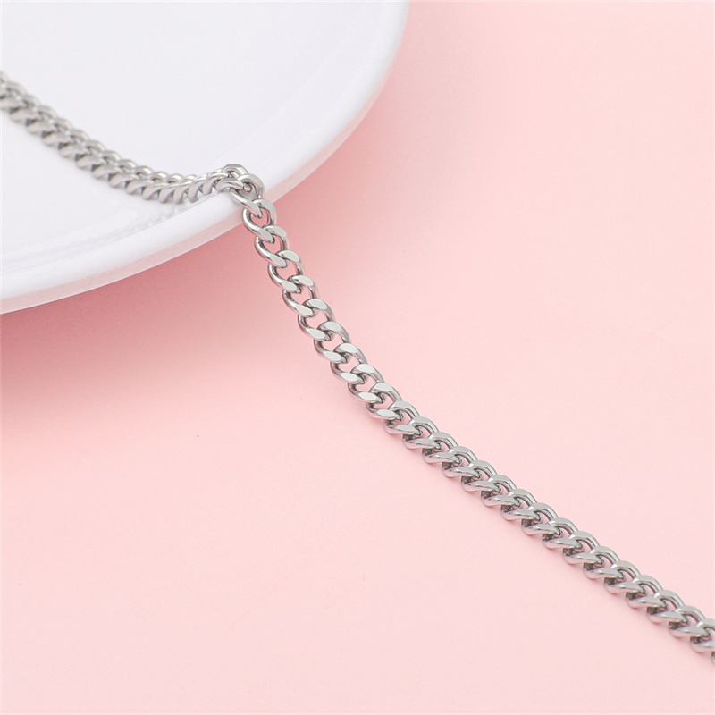 Picture of Trend Hip Hop Stainless Steel Y2K Ancient Silver Chain Extension Chain DIY Handmade Jewelry Bracelet Necklace Accessories Material