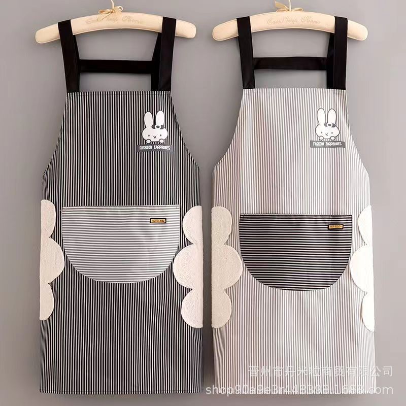 Waterproof and Oil-proof Apron Women's Fashionable Household Kitchen Cooking Stylish Wipe Hand Waist Work Clothes for Men