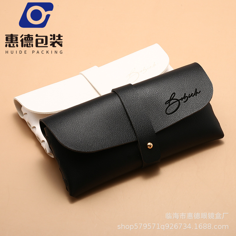Factory Batch Glasses Case in stock New Single Nail Leather Sunglasses Bag Hand-woven Sunglasses Box Printable LOGO