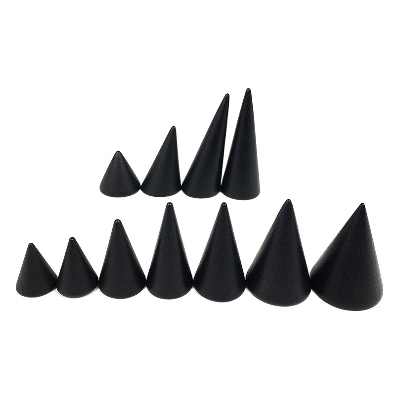 Wooden Black Cone Ring Holder Counter Jewelry Display Jewelry Storage Base Jewelry Display Rack Props Ornaments