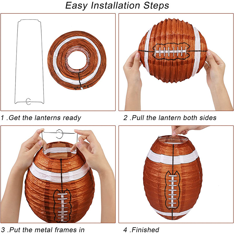 Picture of Basketball football paper lantern sports festival props decoration sports mall scene layout rugby