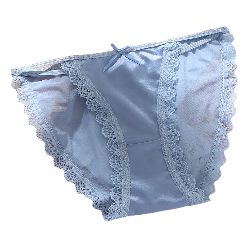Mesh underwear for girls transparent ultra-thin sexy hollow thin strap low waist lace skin-friendly breathable low waist pants