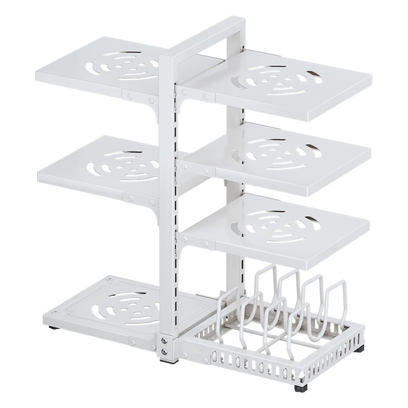 Cross-border Line Vertical Pot Rack Kitchen Cabinet Draining Storage Rack Flat Bottom Pot Lid Chopping Board Pot Storage Rack