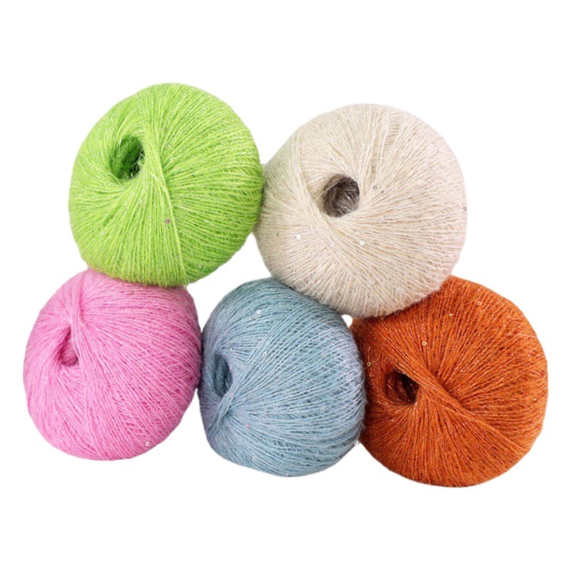 Such as weaving gold silk beads mohair wool thread manual diy woven scarf thread wool Group fine mohair wool thread