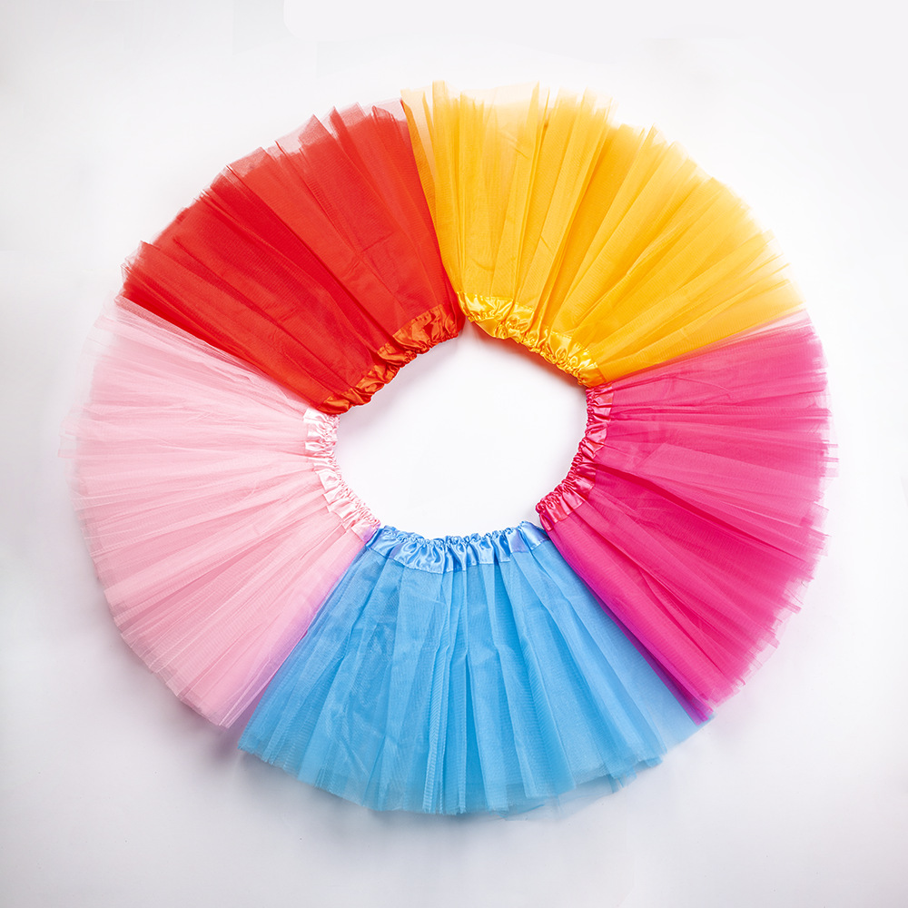 New Dancing Skirt Girl's Skirt European and American Mesh Short Skirt Adult Skirt Ballet Puffy Waist Multi-color Skirt