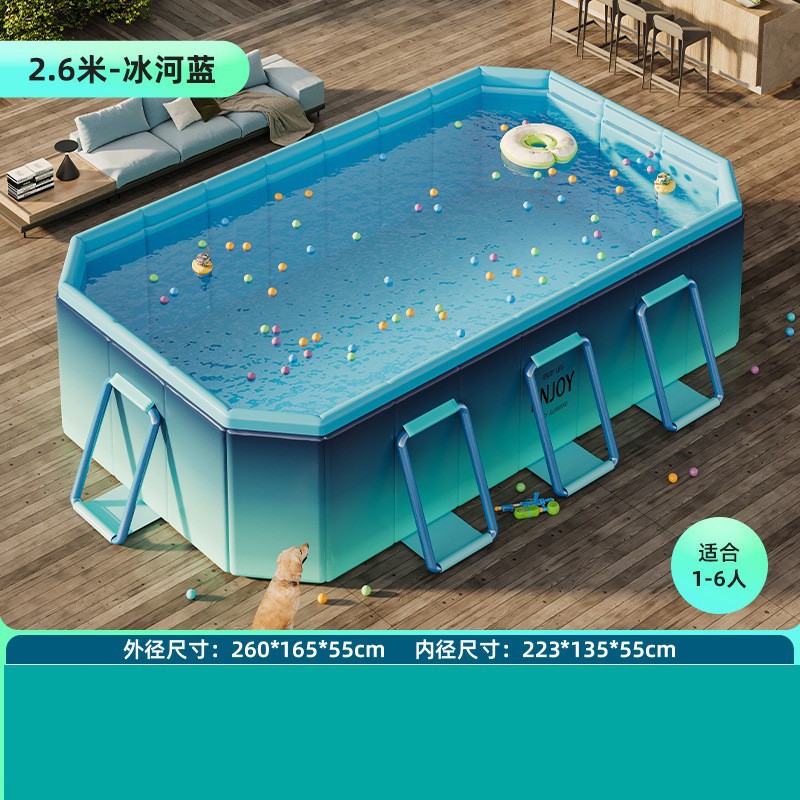 Picture of Non-inflatable folding swimming pool children's swimming pool baby adult home paddling pool extra thick 5-layer wear-resistant swimming pool