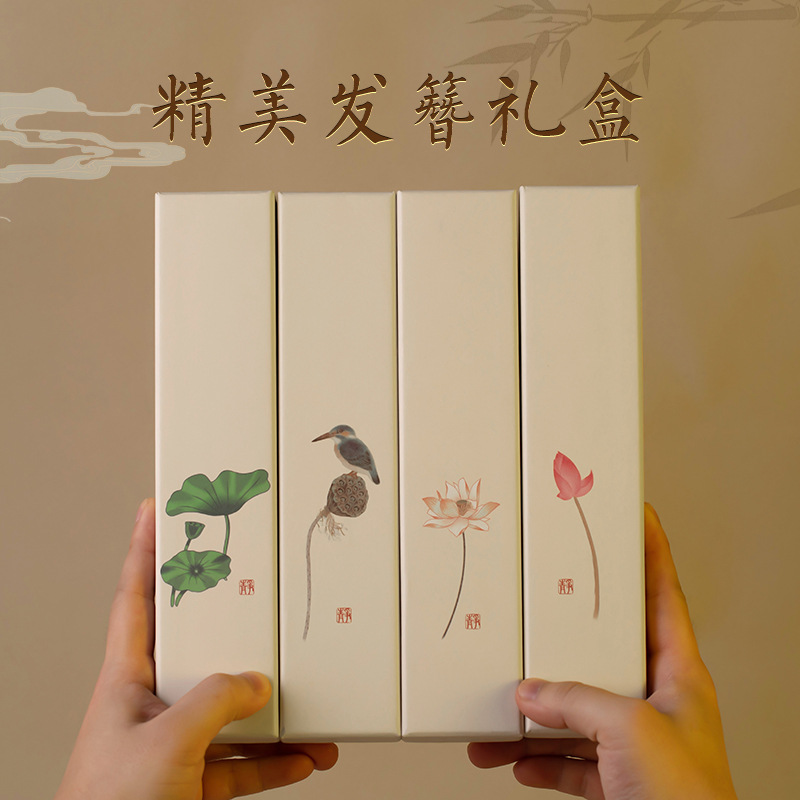Picture of Classic ancient style chopsticks hairpin box high-grade rectangular necklace box gift gift box in stock wholesale