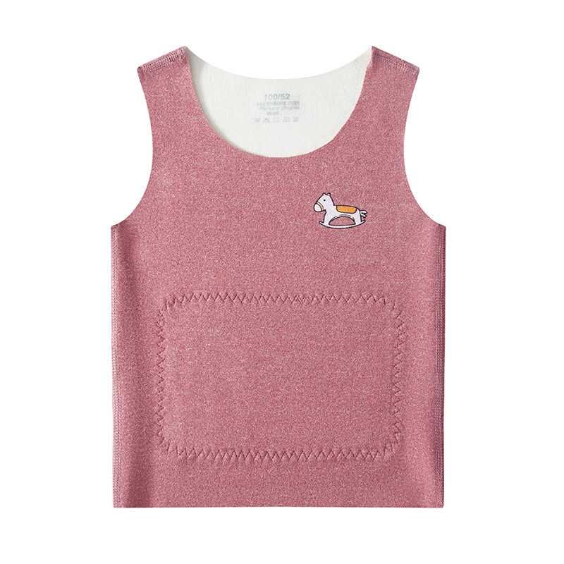 Picture of Autumn and Winter Children's warm vest boys seamless AB face girls wear patches belly base vest wholesale