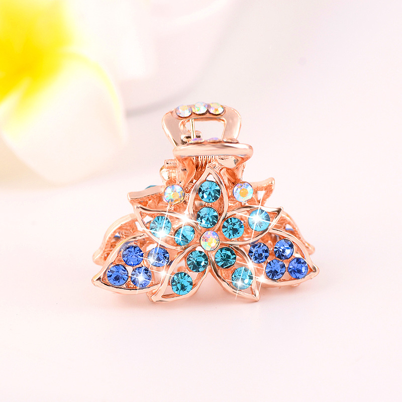Picture of New small size Grab Clip Hair Clip Hair Clip Adult Bangs Hair Clip Children Top Clip Electroplated Rhinestone Elegant Hair Accessories Headdress
