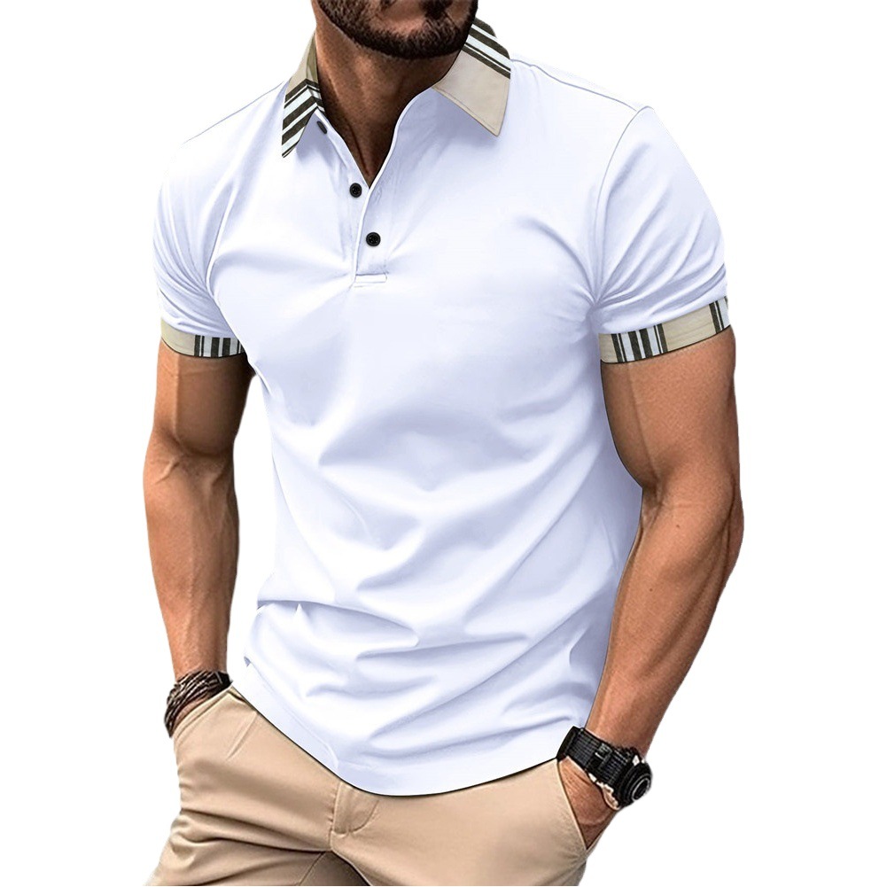European and American Cross-border 2023 Summer Quick Sale Amazon Lapel Polo Shirt Button Pocket Men's Sports Polo Shirt