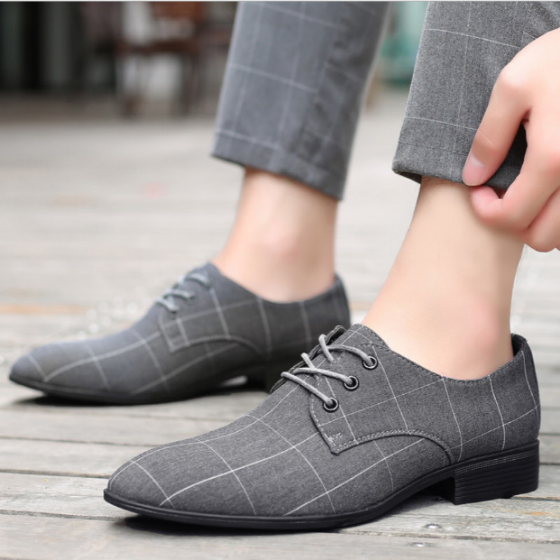Picture of Cloth Shoes Men's Casual Shoes Breathable Pointed Canvas Leather Shoes Business Korean Men's Shoes Dress Men's Shoes