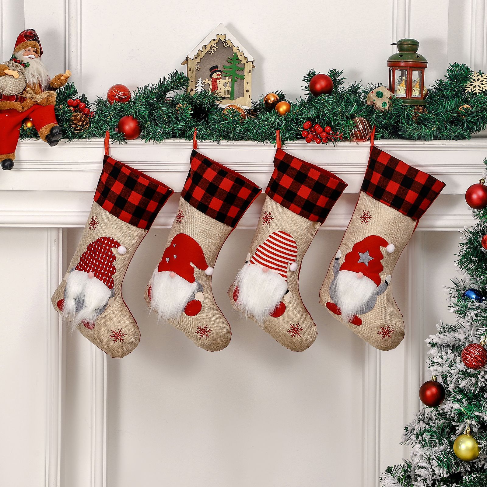 Picture of Christmas cross-border new Nordic style gnome Faceless Old man Christmas stocking gift bag Christmas decorations