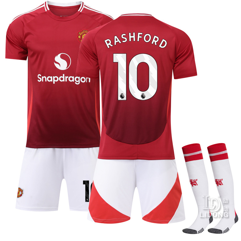 2425 New Red Devils Home Man L Jersey 10 Rashford 21 Anthony Football Suit M United suit Foreign Trade
