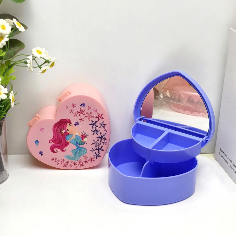 Girls Heart Ins Style Love Desktop Storage Box Desktop Storage Box Mermaid Print Makeup Storage Box