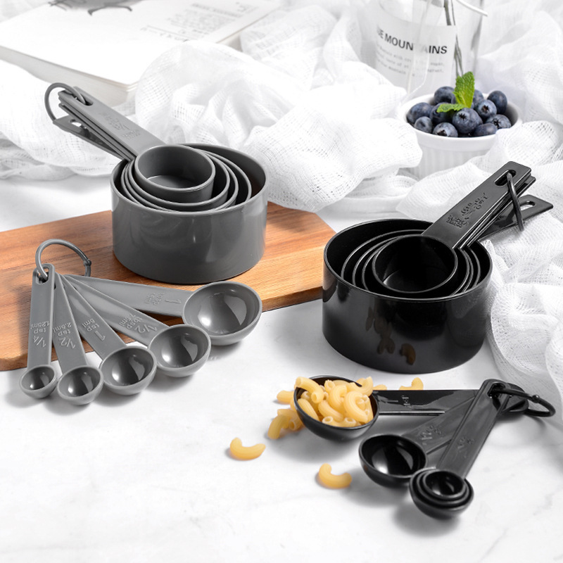 Manufacturer Wholesale High-Quality Plastic Handle Baking Measuring Cup Measuring Spoon Set 10-Piece Plastic Measuring Spoon Baking Tools