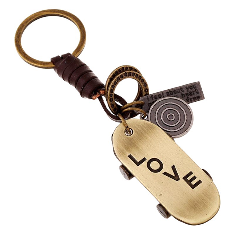 Personalized retro robot gourd keychain bronze robot hat pendant creative small gifts wholesale