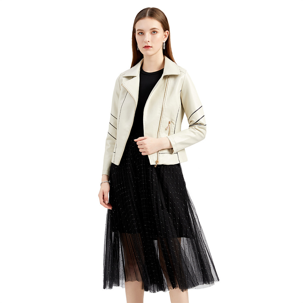 Picture of Cross-border leather clothing for foreign trade women's thin PU short coat spring and autumn jacket wish motorcycle clothing women's new