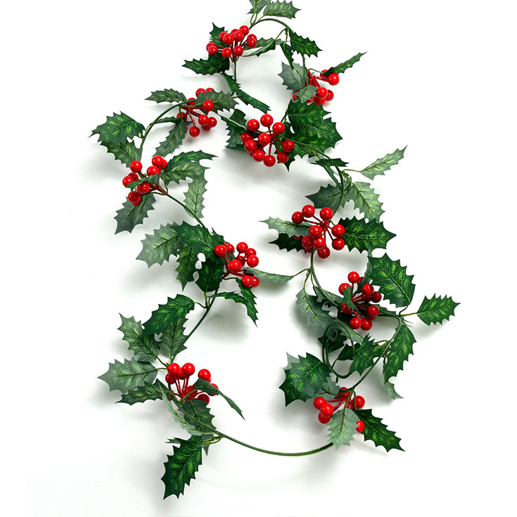 Picture of Cross-border supply simulation Christmas rattan European and American wall hanging home decoration red fruit soft rattan atmosphere layout Christmas