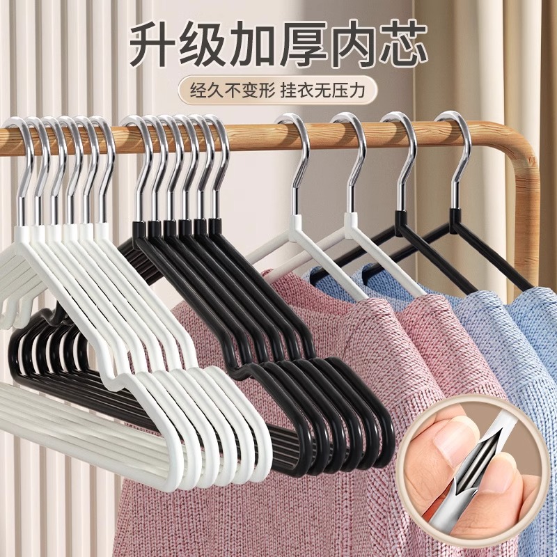 Picture of 10 Clothes Hanger Household Hanging Clothes Seamless Anti-skid Anti-dropping Clothes Hanger Student Dormitory Clothes Bracing Thickened