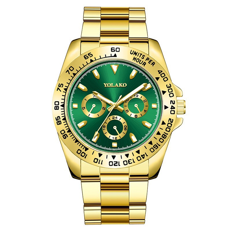 Cross-border explosions gold men's watches men's watches steel band business watches luminous quartz spot wholesale spot manufacturers