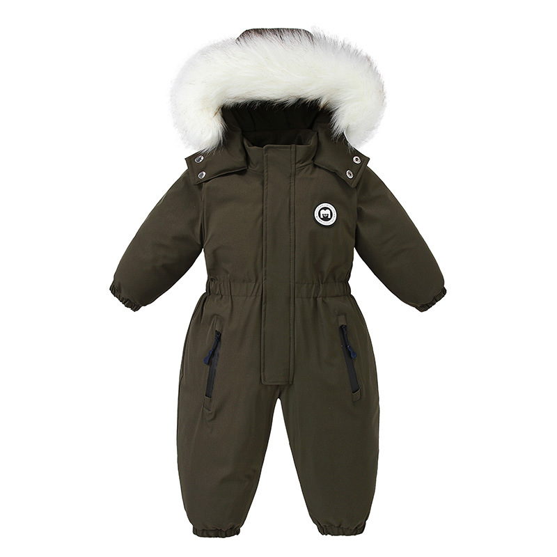 Picture of Cross-border baby jumpsuit baby clothes autumn and winter skiing European and American children's clothes out of cotton-padded jacket thick warm