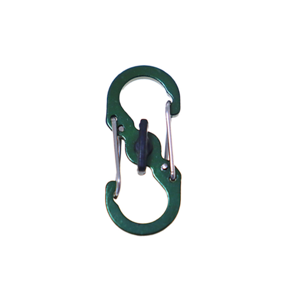 Picture of Fox Small size stainless steel 8-word buckle with lock anti-theft S buckle key chain travel bag buckle