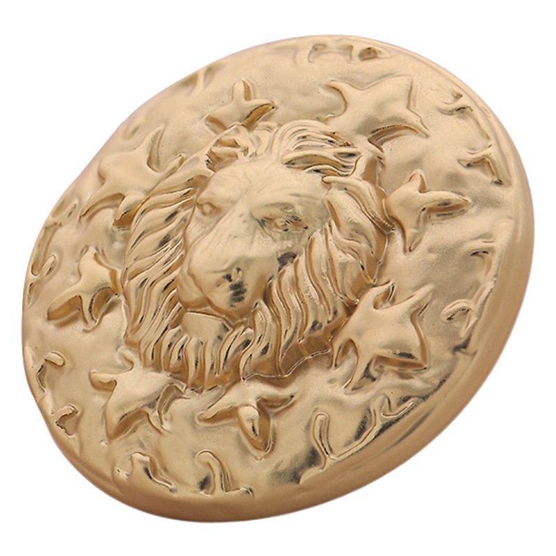 Chanel Lion Head Round Metal Button Sweater Cardigan Coat Blazer Jacket Buckle Vintage Button