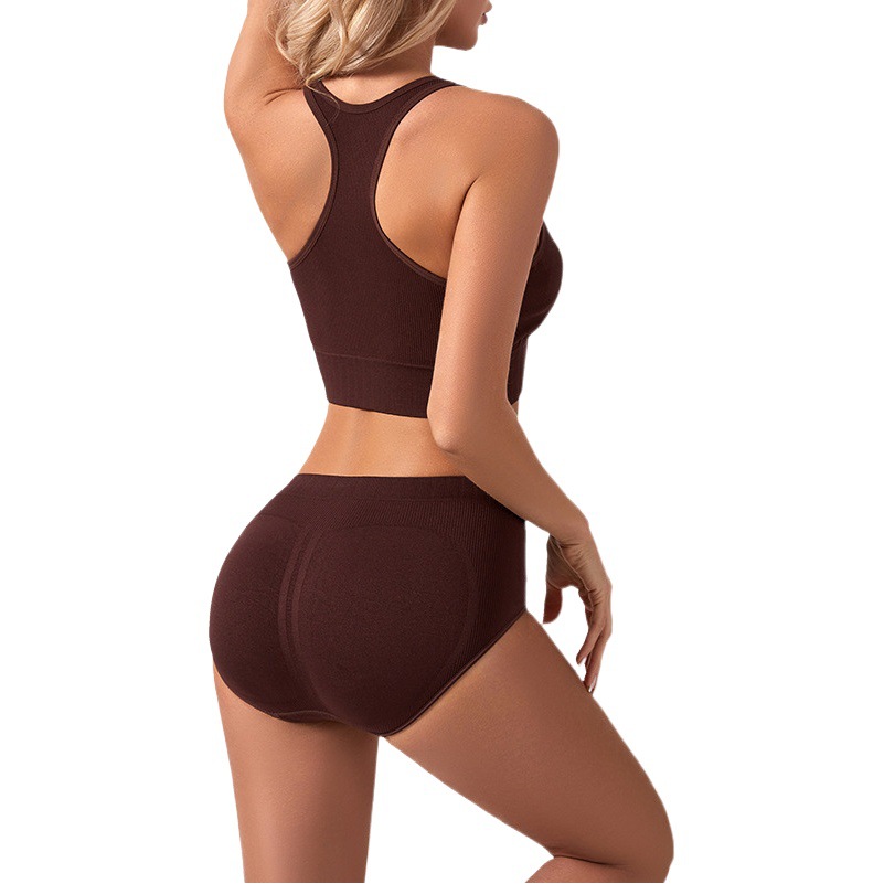 European and American anti-exposure push up bra sports underwear running shaping fitness bra yoga underwear two-piece set suit