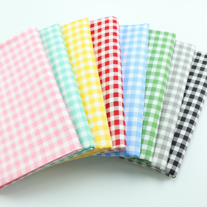 Picture of 8mm Color Plaid Cotton Printed Fabric Cotton Twill Fabric Home Textile Bedding Wrap Cotton Fabric