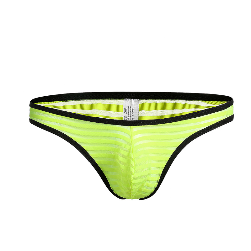Picture of Underwear men's sexy striped lace mesh bikini low waist briefs ultra-thin summer breathable fashion C603