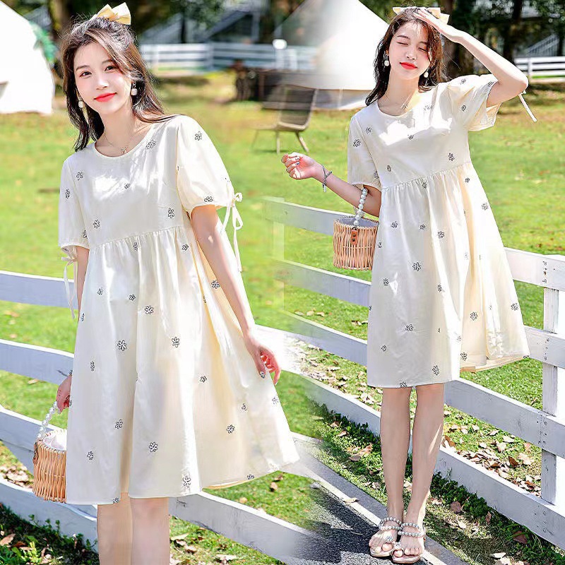 Picture of Pregnant Women's Summer Dress Printed dress Internet Popular 2022 suit Summer Thin Summer Skirt Top-grade Maternity Dress