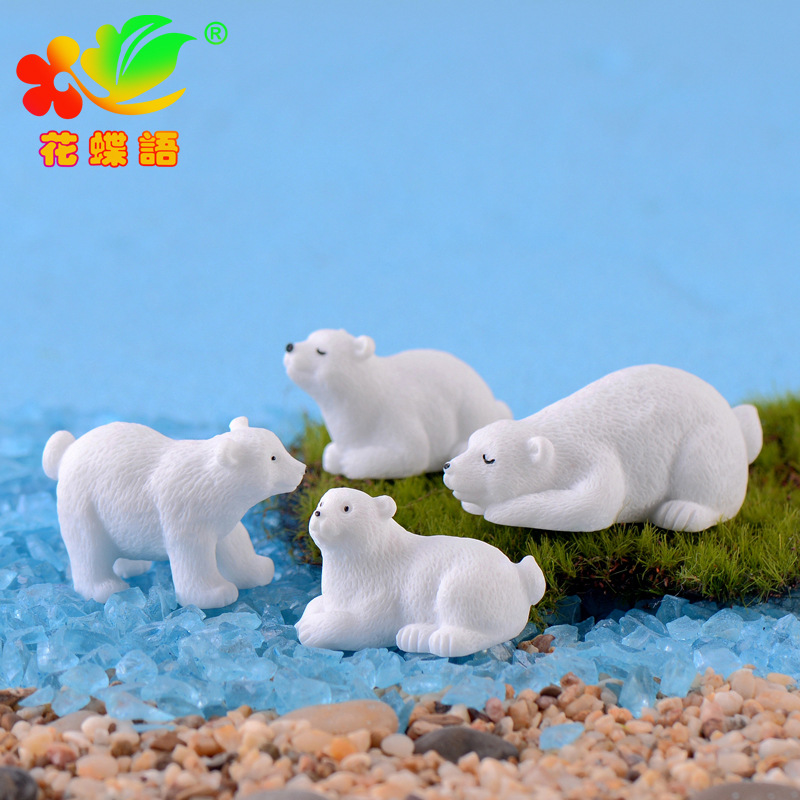 Picture of Micro Landscape Creative Cute Polar Bear DIY Decoration Gift Accessories Ecological Bottle Car Desktop Small Ornaments