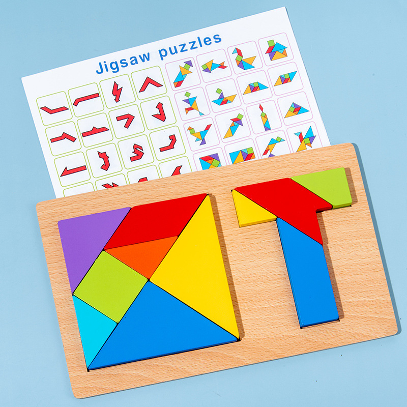 Picture of Magnetic jigsaw puzzle for children Primary School students first grade colorful puzzle wooden toys kindergarten early education puzzle