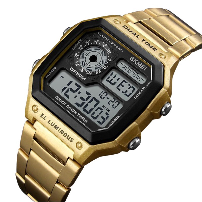 Skmei/Shimei Amazon Digital Watch Men's Trendyy Southeast Asian Rose Gold Square Watch 1335