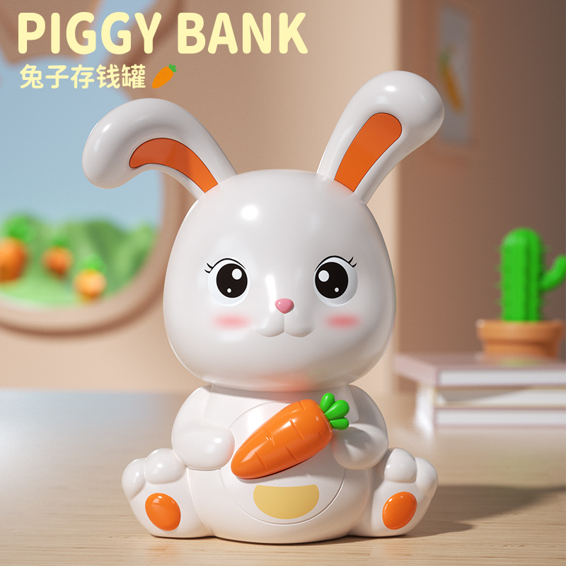 Little Rabbit Piggy Bank Little White Rabbit Children's Toy Piggy Bank Gift Ornaments Can be Saved in a Bank