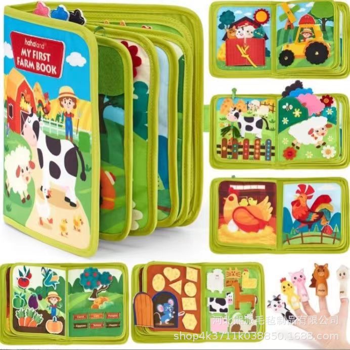 Farmbook Farm Animal Learning Board Children's Early Education 3D Learning Busy Felt Board 3D Craft