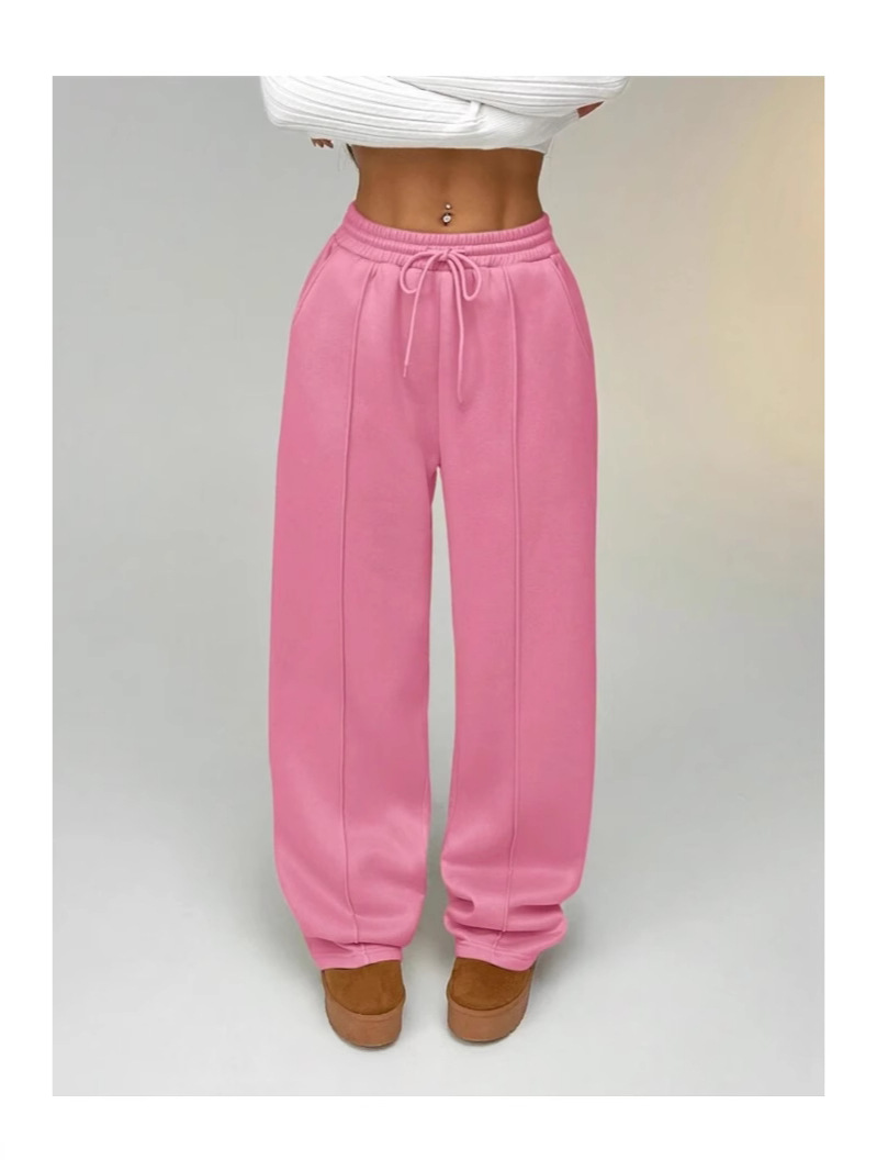 Picture of Cross-Border Foreign Trade Amazon Temu Spring and Autumn European and American Style Solid Color Casual Straight Pocket Drawstring Elastic Waist Sweatpants
