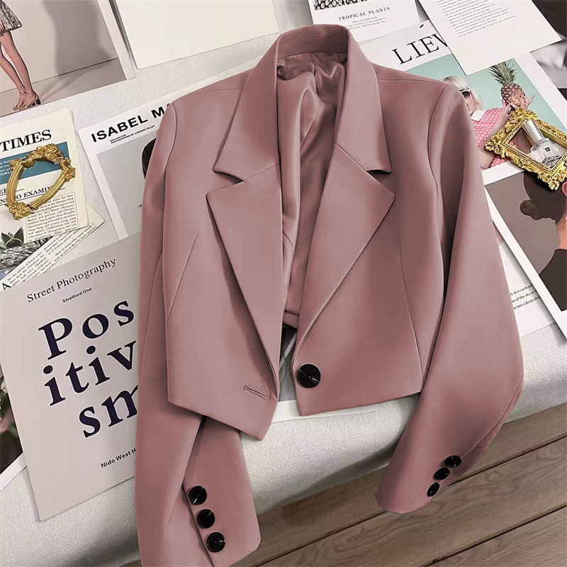 Picture of New Solid Color Casual Loose Elegant Suit Jacket Fashion Women Spring and Autumn Suit in stock Wholesale
