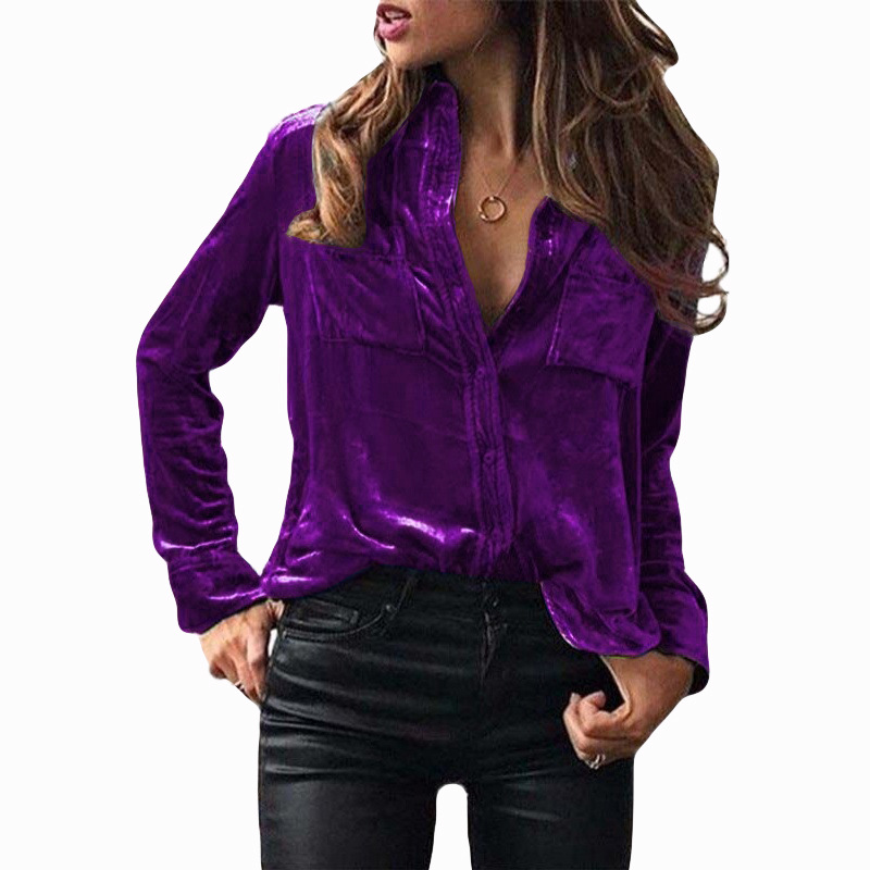 Picture of Spot Foreign Trade European and American Clothing Amazon Cross-Border Fashion Shirts Tops Spring and Autumn Temperament Long-Sleeved Shirts for Women Autumn