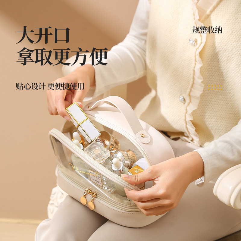 Picture of Pvc New Fashion Waterproof Cosmetic Bag Large Capacity Multi-Layer Cosmetic Cosmetics Bag Travel Portable Toiletry Bag