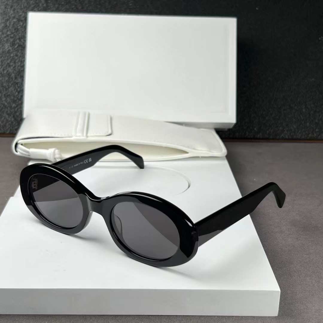 Picture of New Arc de Triomphe Retro Oval Frame Plate Cat's Eye Sunglasses 40194 Personalized Fashion Sunglasses Sunscreen Original Standard