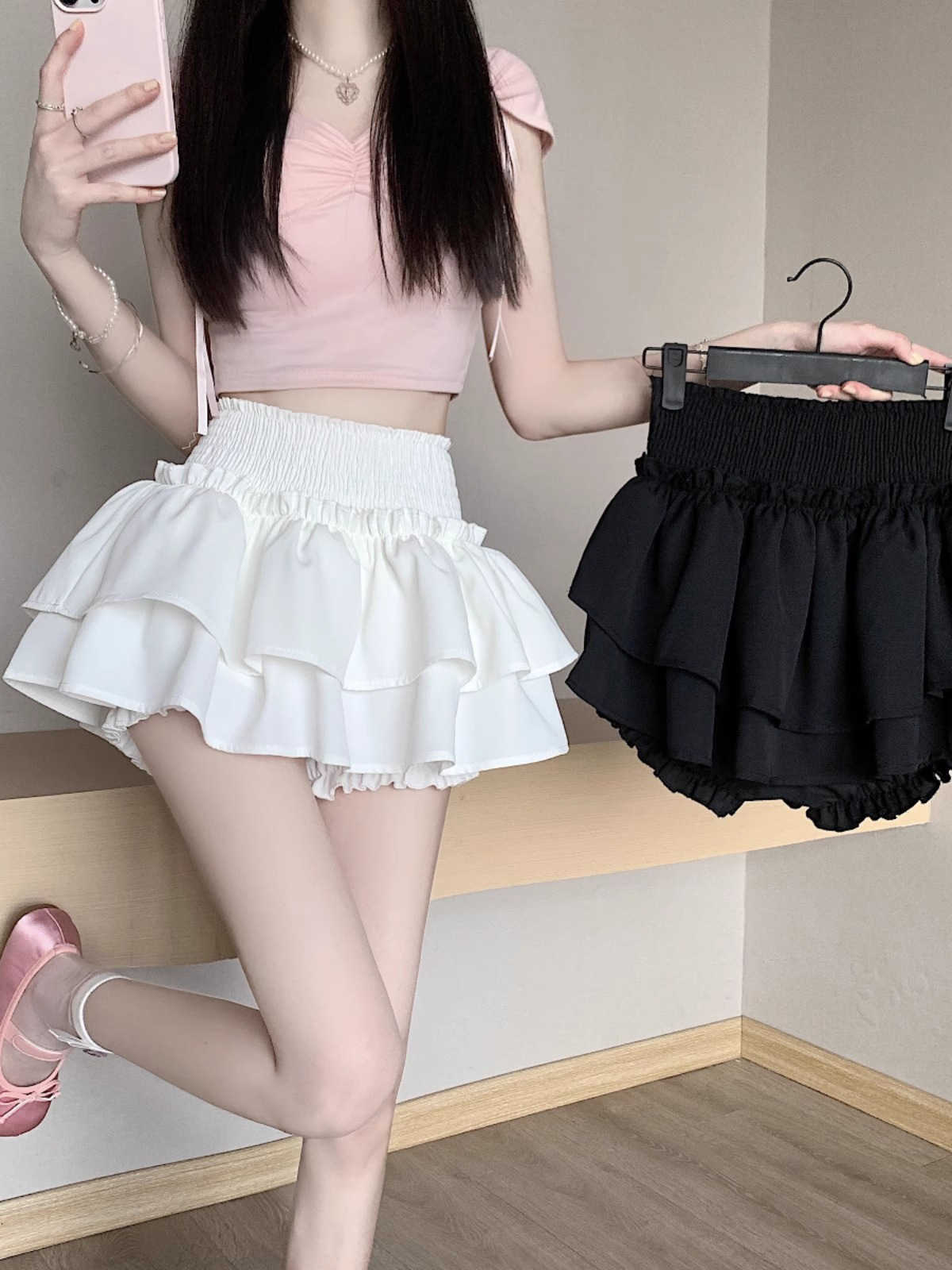 French Ballet Style White Skirt Women's 2024 Summer New Cake Skirt High Waist Slim-fit Short Skirt