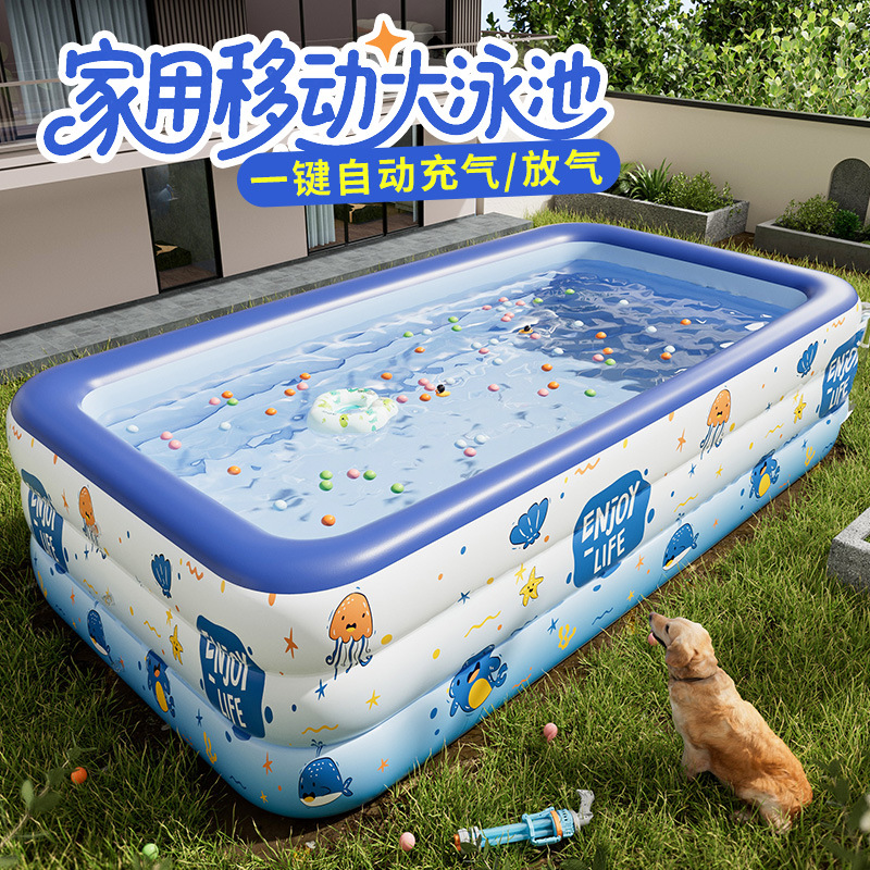 Swimming Pool Baby Inflatable Swimming Pool Adult Super Large Household Mobile Smart Flash Charging Swimming Pool Outdoor Wholesale