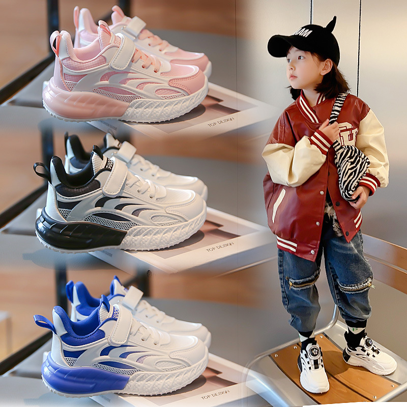 Girls' white mesh breathable sneaker summer new children's single mesh shoes girls' summer running shoes