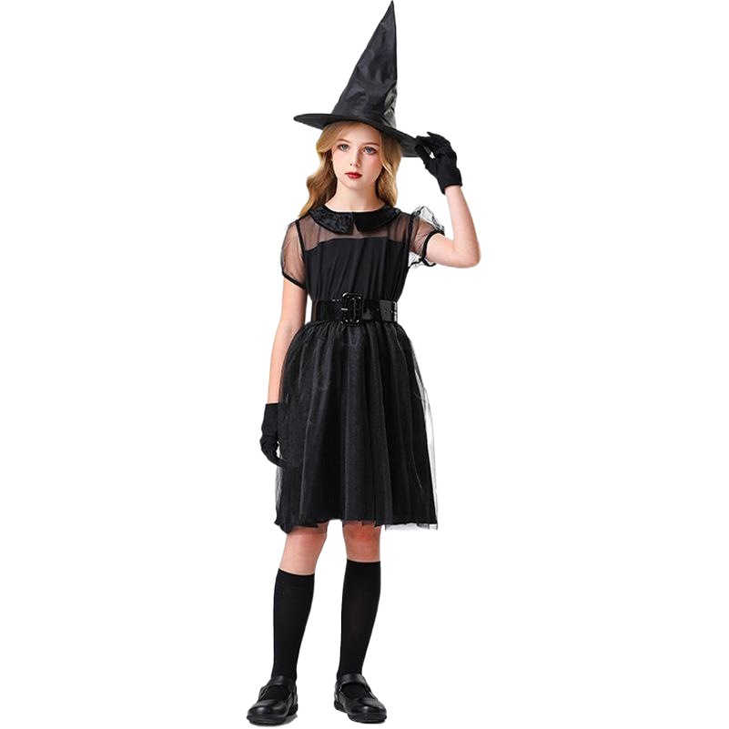 Foreign Trade European and American Halloween Children's dress Cos Witch Clothes Cosplay suit Stage Performance Clothes