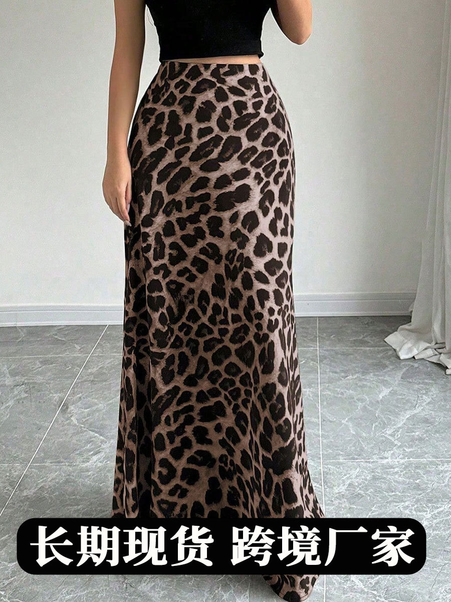 European and American Clothing Satin Clothes Skirt Women's Wholesale Summer New Imitation Silk Long Skirt Foreign Trade High-End