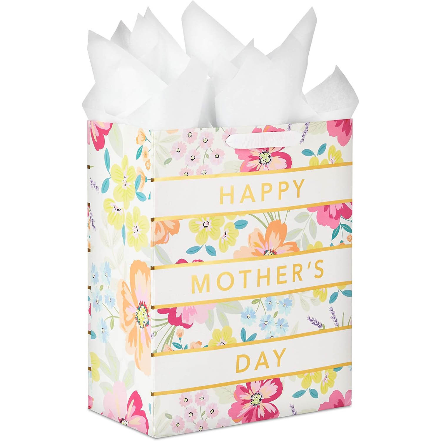 Amazon White Cardboard Mother's Day Gift Paper Bag Party Gift Creative Cartoon Gift Bag Gift Bag
