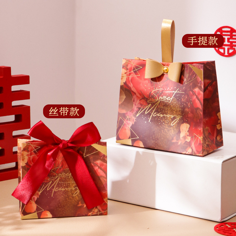 Picture of Creative European wedding wedding red candy box wholesale high-end bridesmaid companion gift candy gift box wholesale